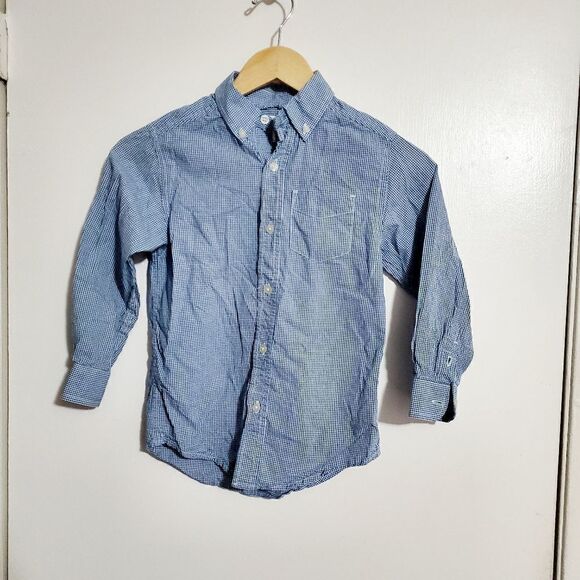 Children's Place Blue/White Checkered Shirt Size 5/6 - Picture 1 of 7
